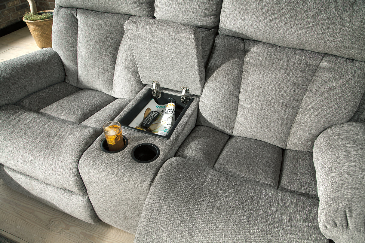 Mitchiner Sofa, Loveseat and Recliner in Fog from Ashley - Luna Furniture