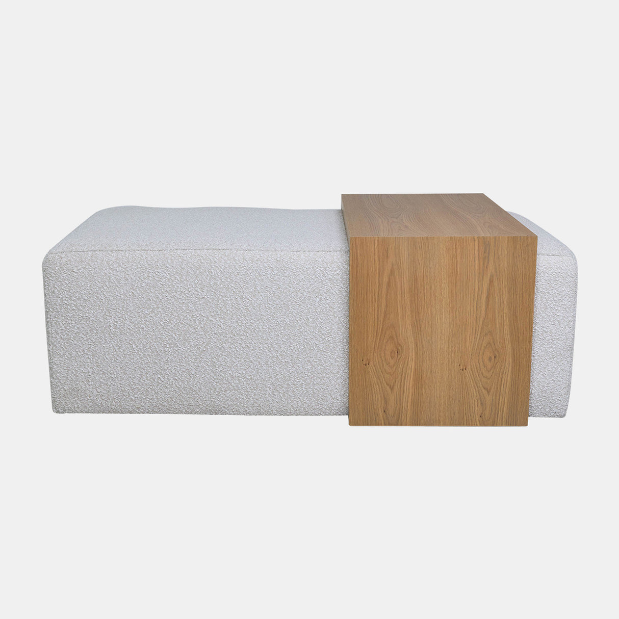 Modern Rectangular Ottoma, Wood Accent, Ivory from Sagebrook Home - Luna Furniture