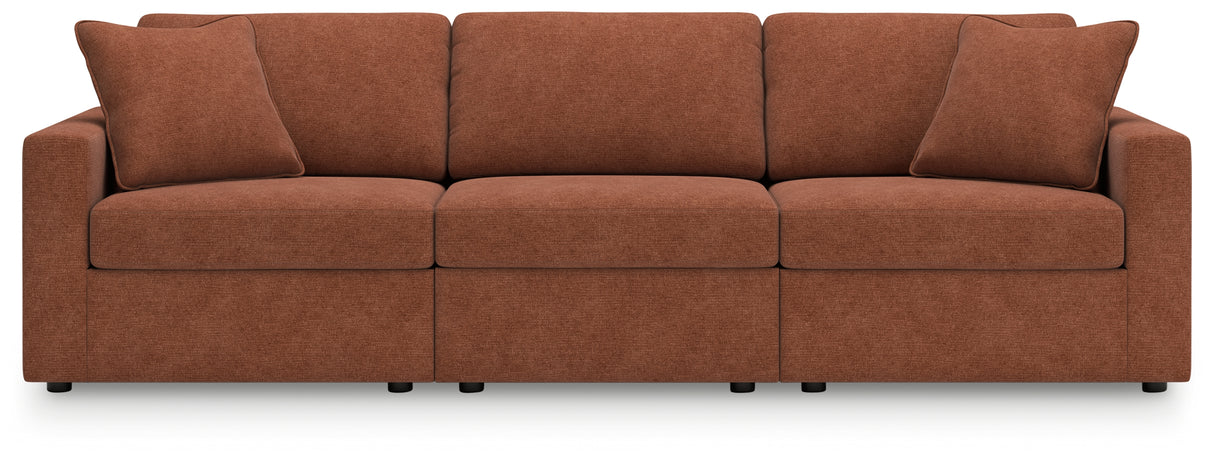 Modmax 3-Piece Sectional with Ottoman in Spice - PKG020733