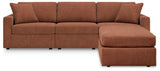 Modmax 3-Piece Sectional with Ottoman in Spice - PKG020733