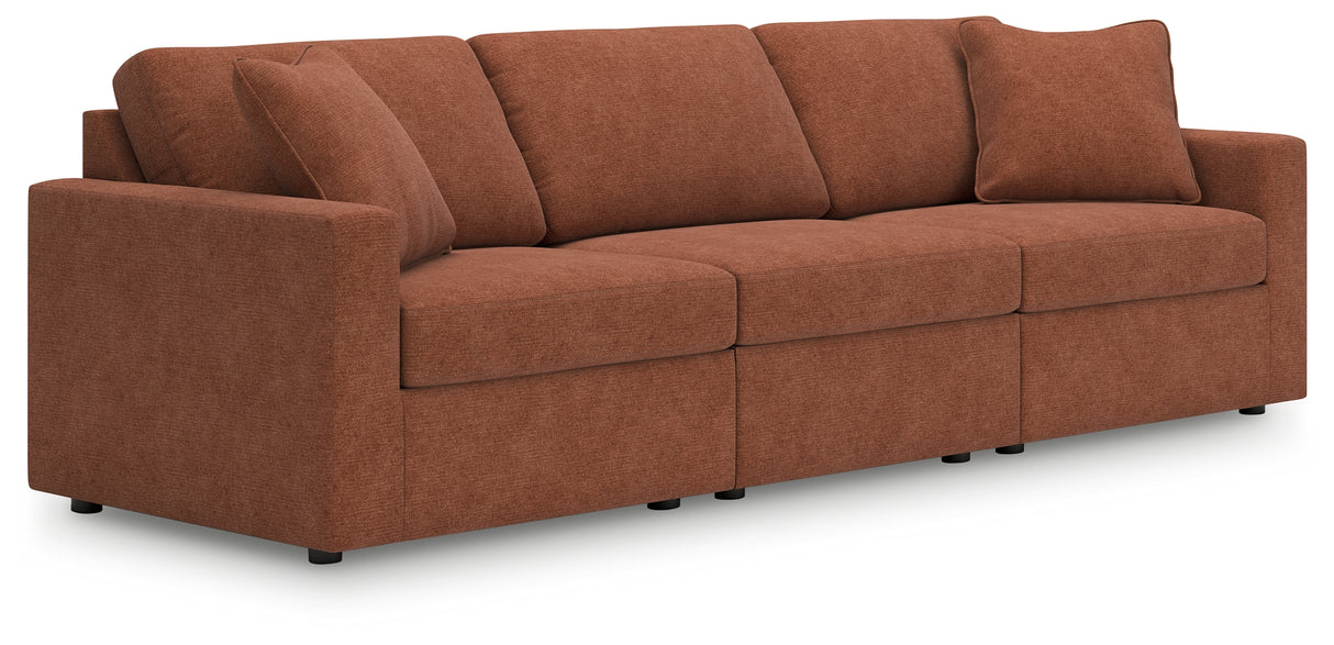 Modmax 3-Piece Sectional with Ottoman in Spice - PKG020733