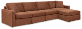 Modmax 4-Piece Sectional with Ottoman in Spice - PKG020732