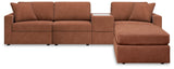 Modmax 4-Piece Sectional with Ottoman in Spice - PKG020741