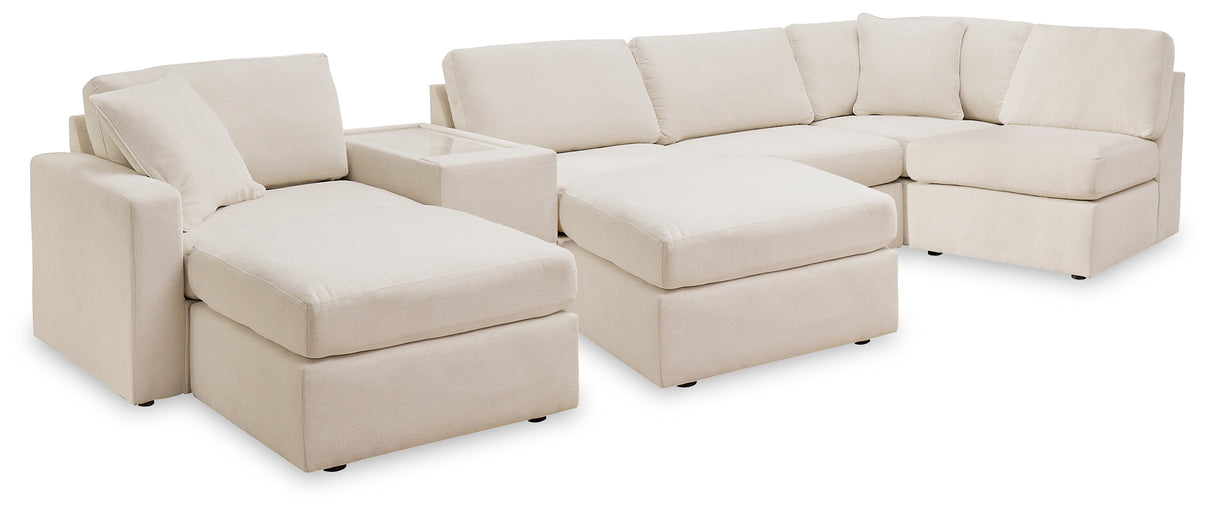 Modmax 6-Piece Sectional with Ottoman in Oyster - PKG020745