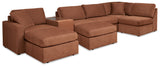 Modmax 6-Piece Sectional with Ottoman in Spice - PKG020734