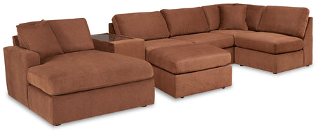 Modmax 6-Piece Sectional with Ottoman in Spice - PKG020735