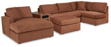 Modmax 6-Piece Sectional with Ottoman in Spice - PKG020738