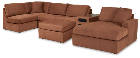 Modmax 6-Piece Sectional with Ottoman in Spice - PKG020739