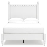 Mollviney Full Panel Bed with 2 Nightstands in White - PKG018958