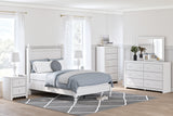 Mollviney Full Panel Bed with 2 Nightstands in White - PKG018958