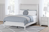 Mollviney Full Panel Bed with 2 Nightstands in White - PKG018958