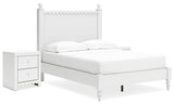 Mollviney Full Panel Bed with 2 Nightstands in White - PKG018958