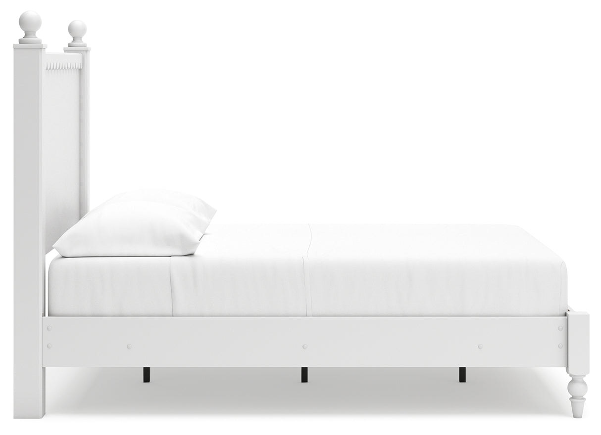 Mollviney Full Panel Bed with 2 Nightstands in White - PKG018958