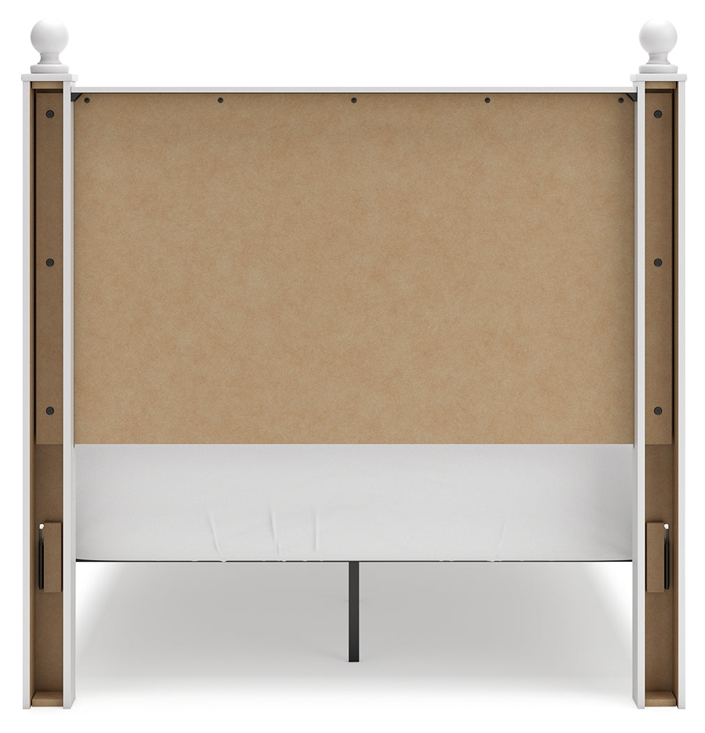 Mollviney Full Panel Bed with 2 Nightstands in White - PKG018958