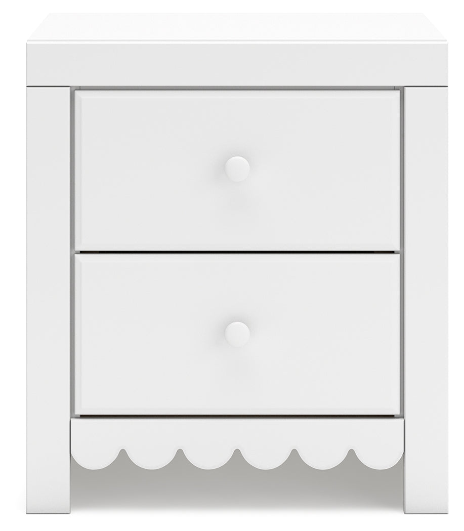 Mollviney Full Panel Bed with 2 Nightstands in White - PKG018958