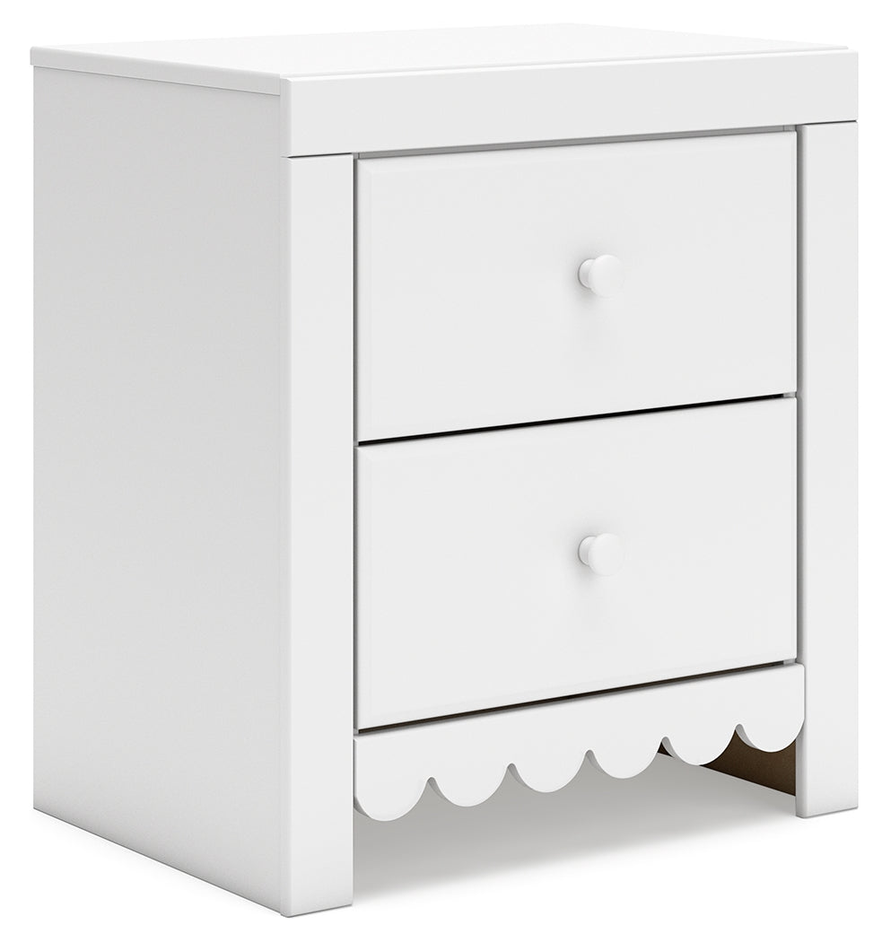 Mollviney Full Panel Bed with 2 Nightstands in White - PKG018958