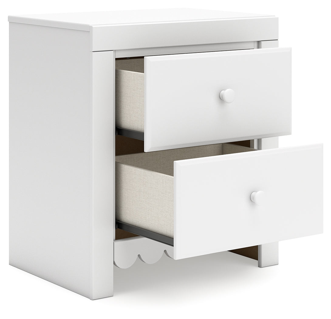 Mollviney Full Panel Bed with 2 Nightstands in White - PKG018958