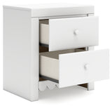 Mollviney Full Panel Bed with Dresser and 2 Nightstands in White - PKG018957