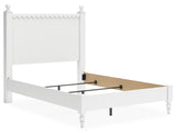 Mollviney Full Panel Bed with Dresser and Nightstand in White - PKG020131