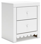 Mollviney Full Panel Bed with Dresser and Nightstand in White - PKG020131