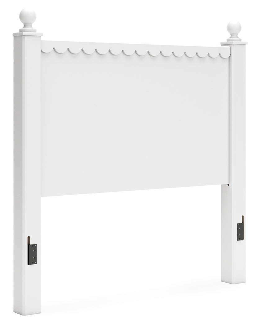 Mollviney Full Panel Headboard with 2 Nightstands in White - PKG018950