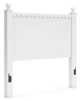 Mollviney Full Panel Headboard with 2 Nightstands in White - PKG018950