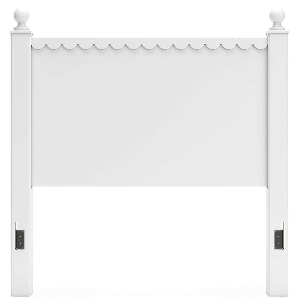 Mollviney Full Panel Headboard with Dresser and 2 Nightstands in White from Ashley - Luna Furniture