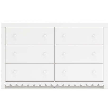 Mollviney Full Panel Headboard with Dresser in White from Ashley - Luna Furniture