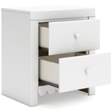 Mollviney Full Panel Headboard with Mirrored Dresser and Nightstand in White from Ashley - Luna Furniture