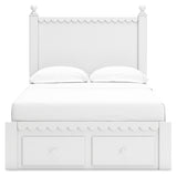 Mollviney Full Panel Storage Bed with 2 Nightstands in White - PKG018976