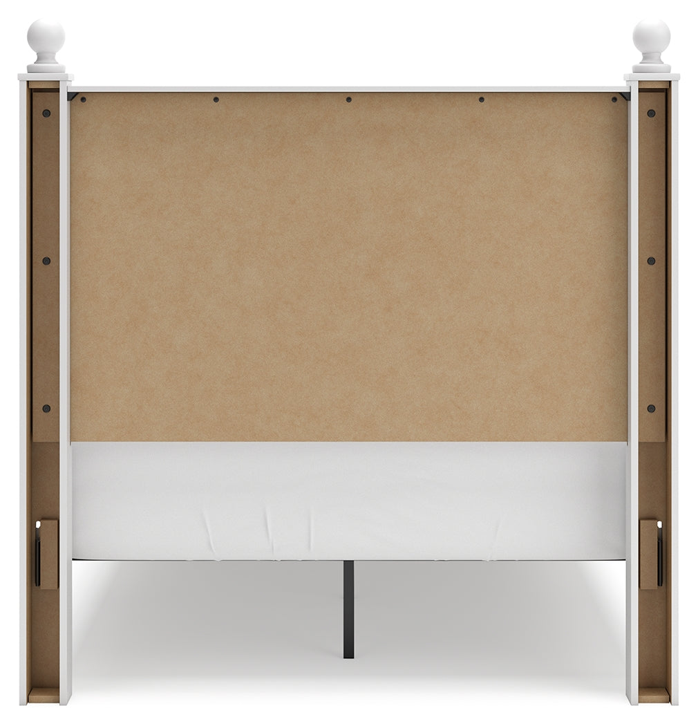 Mollviney Full Panel Storage Bed with 2 Nightstands in White - PKG018976