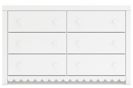 Mollviney Full Panel Storage Bed with Dresser and 2 Nightstands in White from Ashley - Luna Furniture