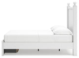 Mollviney Full Panel Storage Bed with Mirrored Dresser and Chest in White from Ashley - Luna Furniture