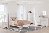 Mollviney Full Panel Storage Bed with Mirrored Dresser, Chest and Nightstand in White from Ashley - Luna Furniture