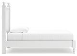 Mollviney Twin Panel Bed with Dresser and Nightstand in White - PKG020133