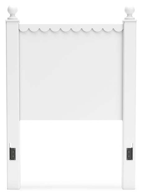 Mollviney Twin Panel Headboard with Nightstand in White from Ashley - Luna Furniture