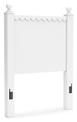 Mollviney Twin Panel Headboard with Nightstand in White from Ashley - Luna Furniture