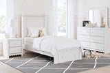 Mollviney Twin Panel Storage Bed with 2 Nightstands in White from Ashley - Luna Furniture