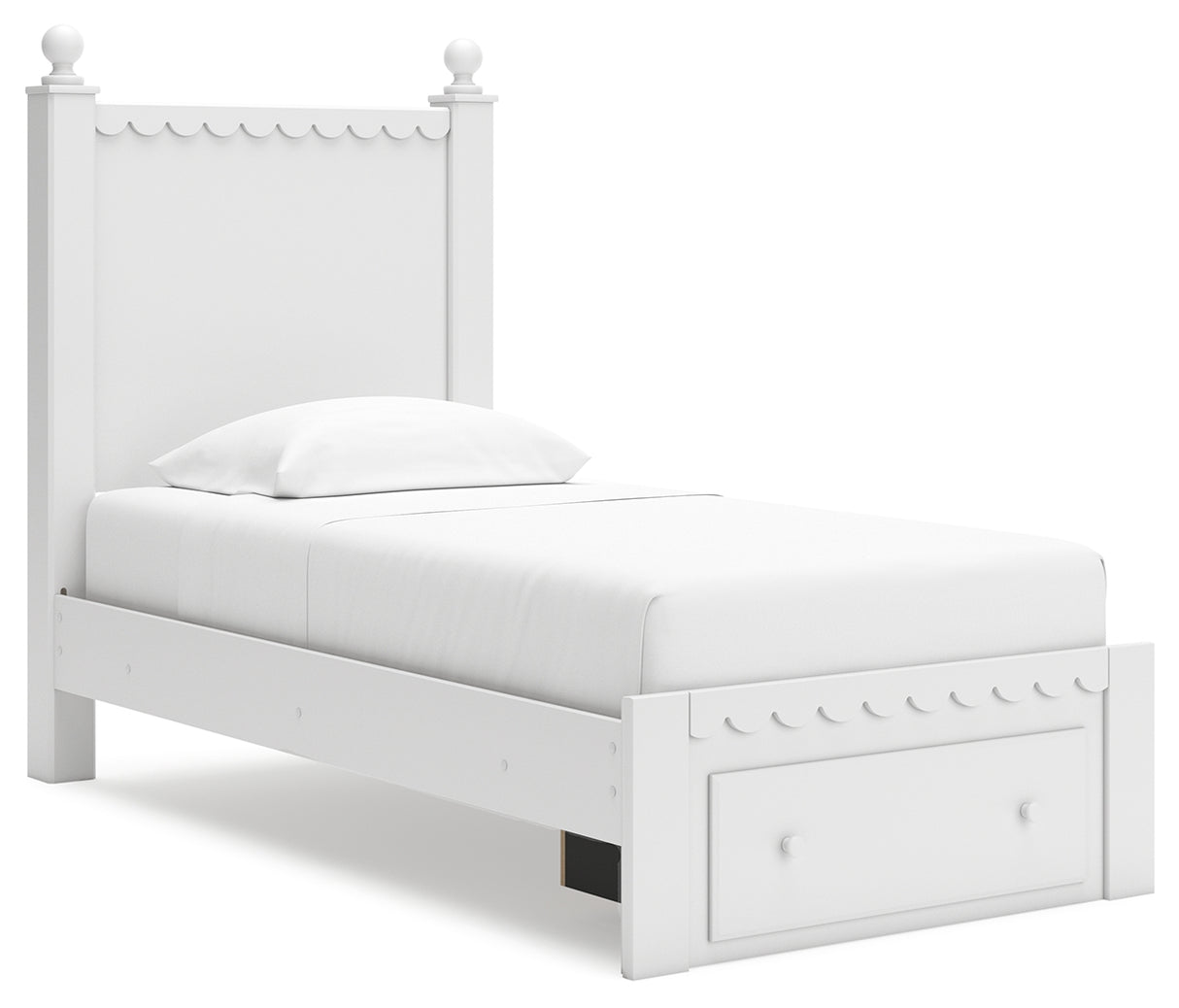 Mollviney Twin Panel Storage Bed with 2 Nightstands in White from Ashley - Luna Furniture