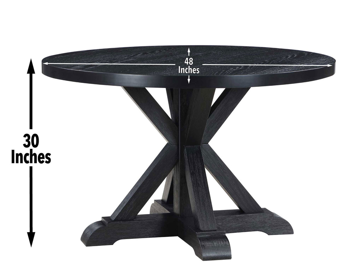 Molly 48-inch Round Dining Table, Black - MY4848TK