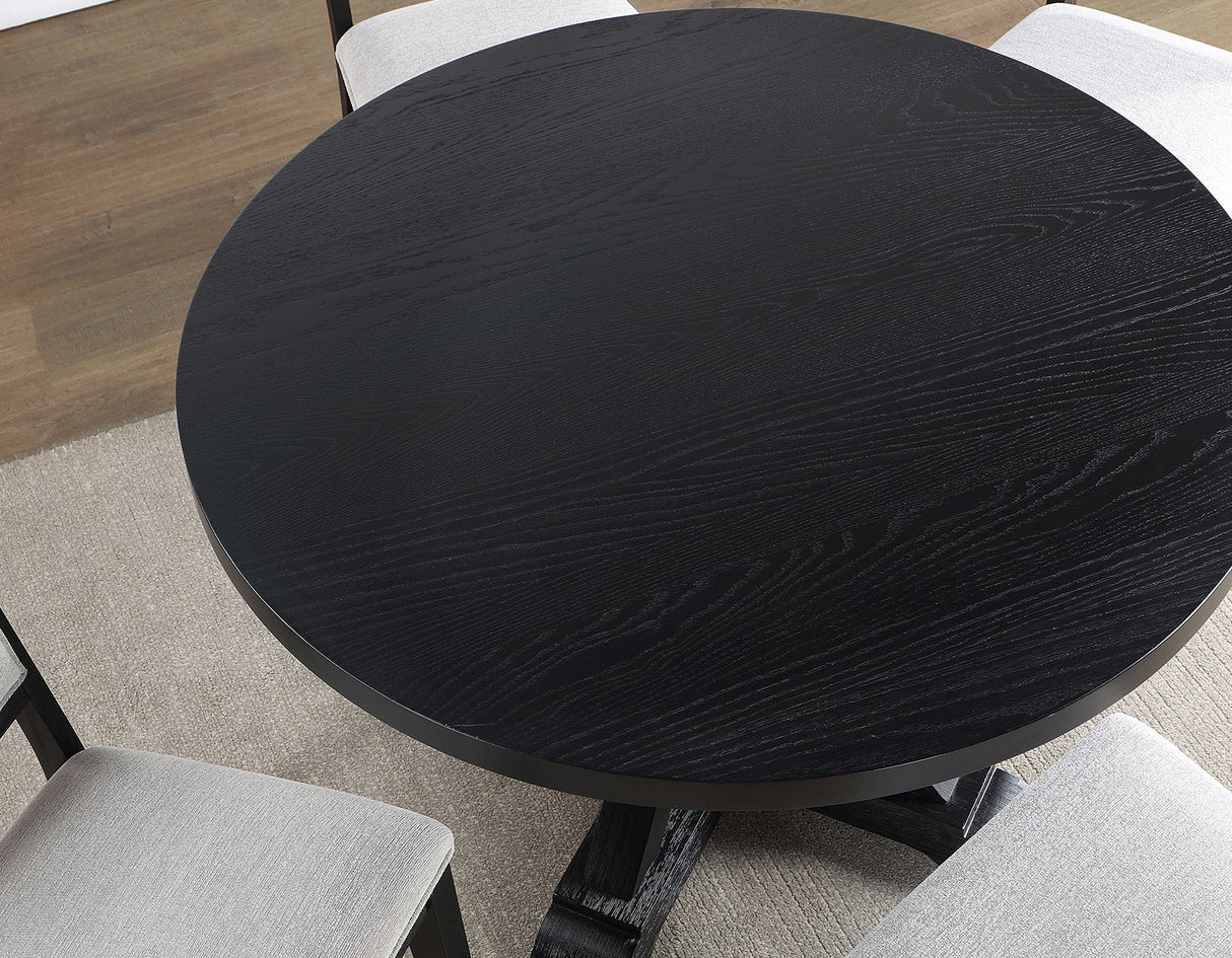 Molly 48-inch Round Dining Table, Black - MY4848TK