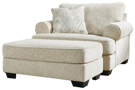 Monaghan Chair and Ottoman in Sandstone - PKG001876