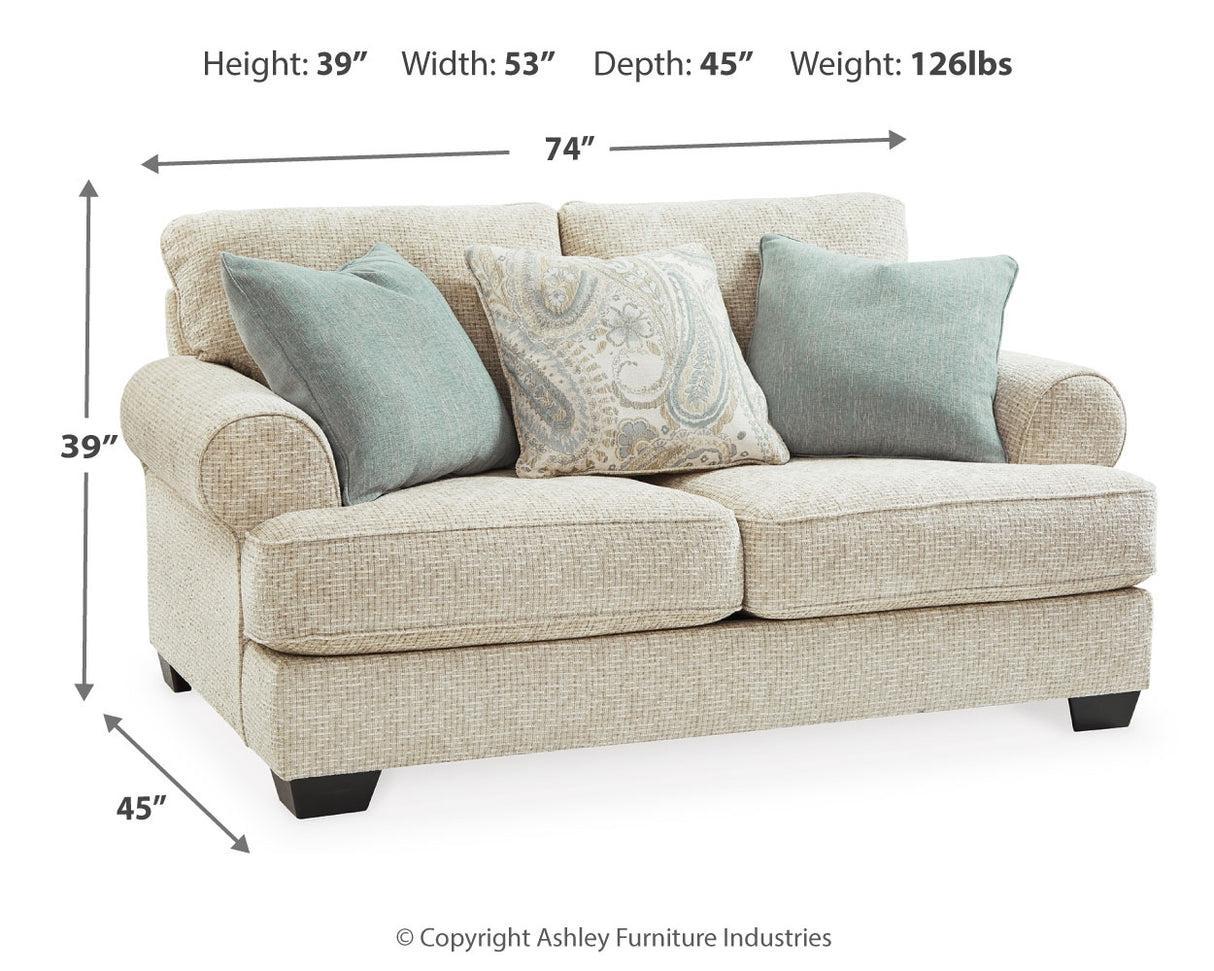 Monaghan Sandstone Loveseat from Ashley - Luna Furniture