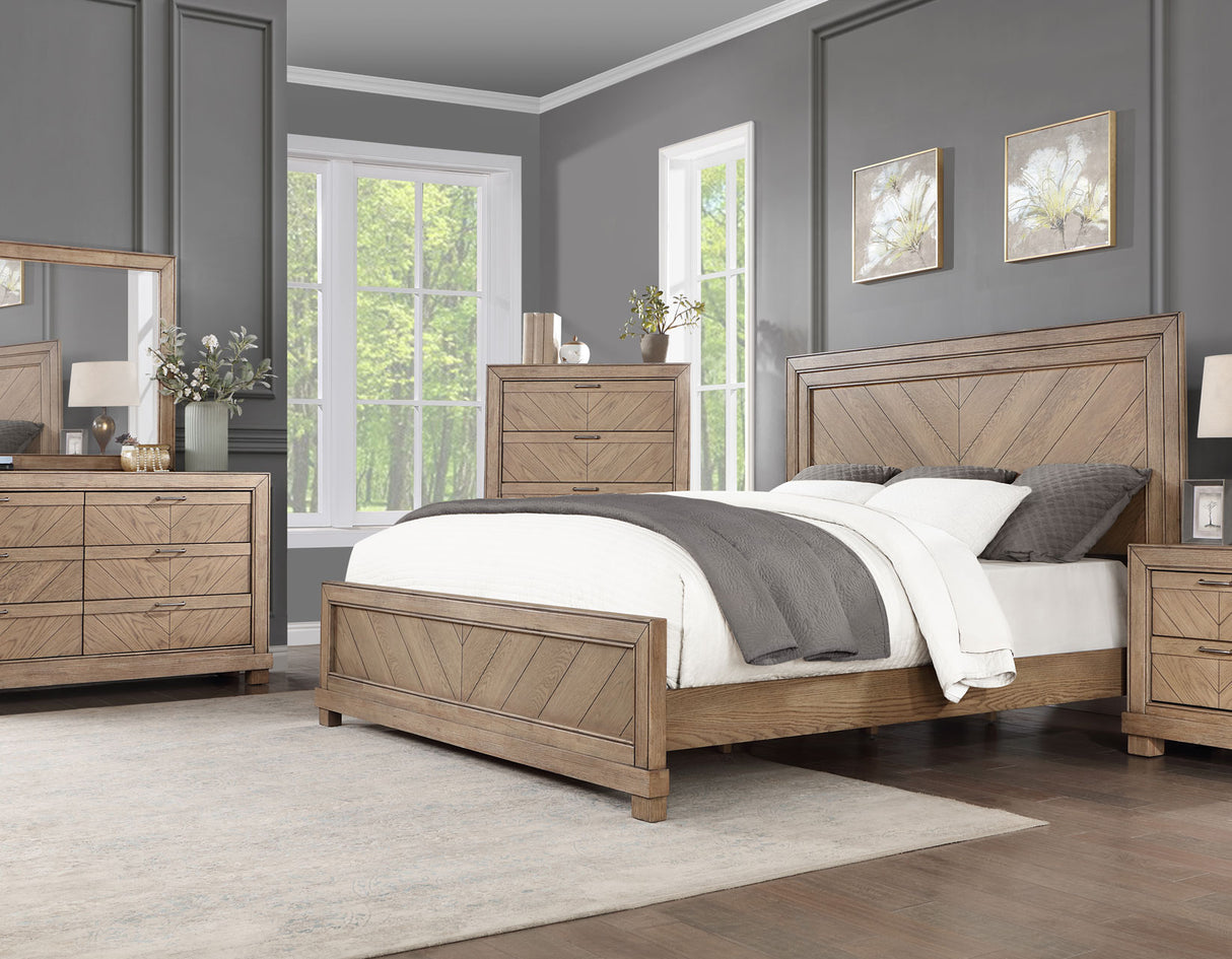 Montana 4-Piece King Set, Sand(King Bed, Nightstand, Dresser and Mirror) from Steve Silver - Luna Furniture