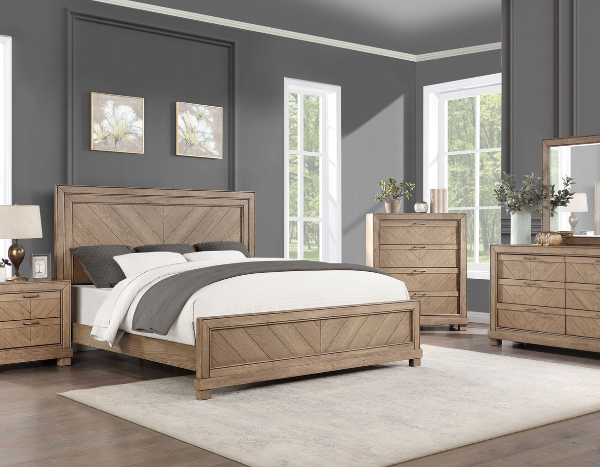 Montana 4-Piece King Set, Sand(King Bed, Nightstand, Dresser and Mirror) from Steve Silver - Luna Furniture