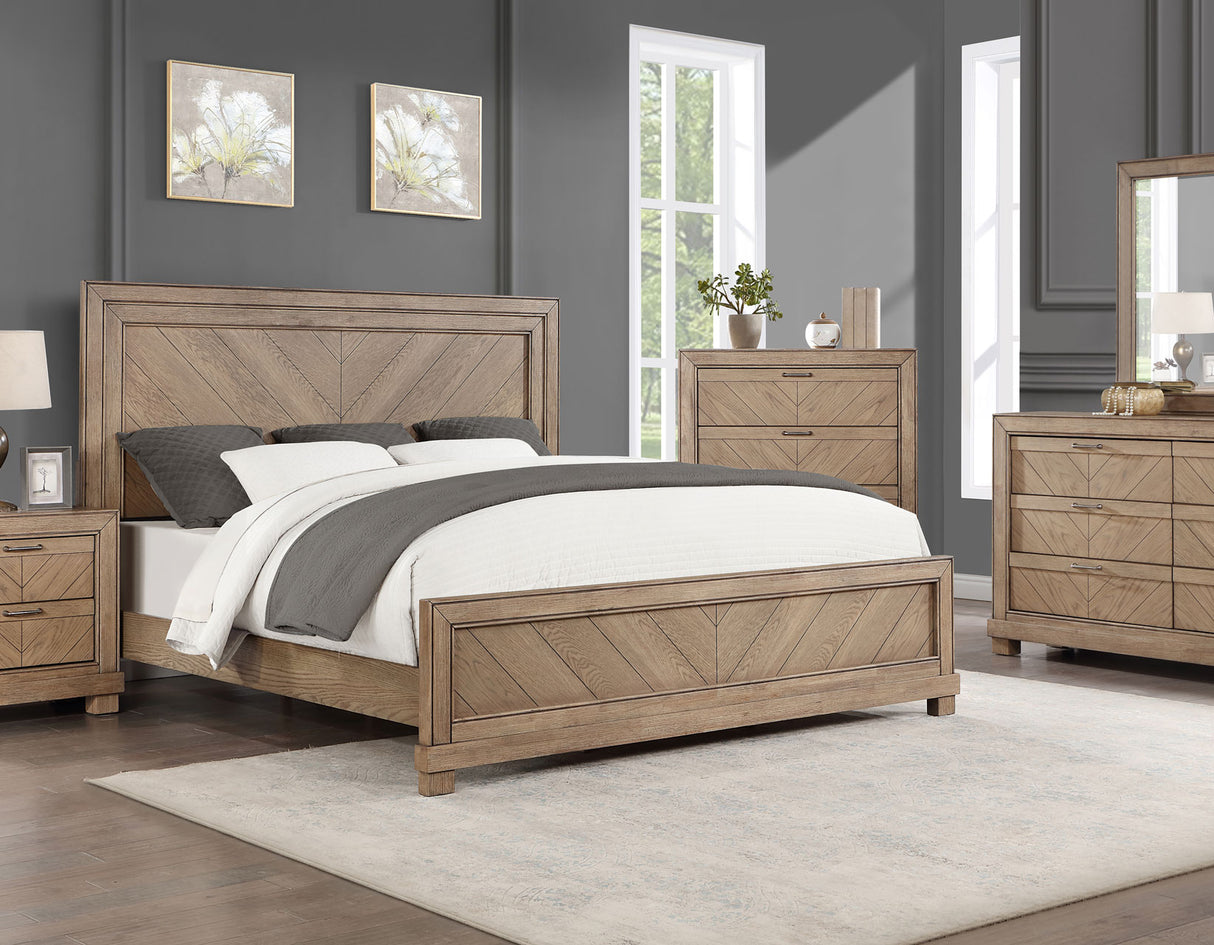 Montana 4-Piece King Set, Sand(King Bed, Nightstand, Dresser and Mirror) from Steve Silver - Luna Furniture