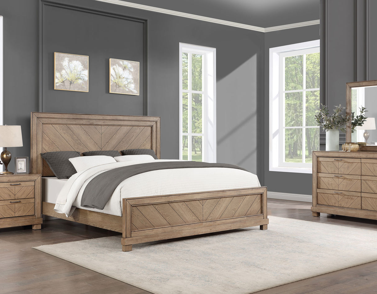 Montana 4-Piece King Set, Sand(King Bed, Nightstand, Dresser and Mirror) from Steve Silver - Luna Furniture