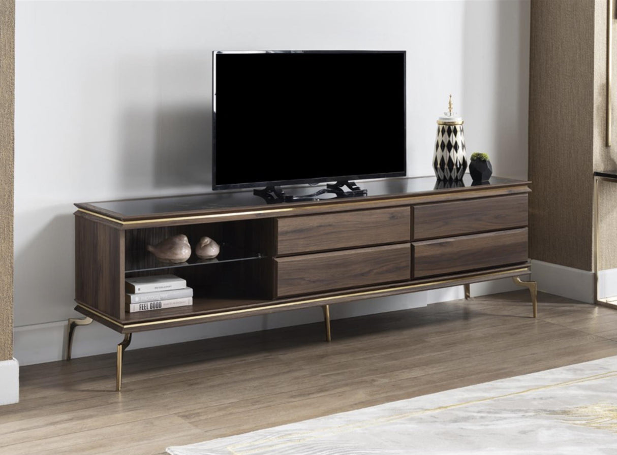 Montego Tv Stand  (Montego Walnut/Car.Marb)6 Pieces - 20-MNT-TV STAND