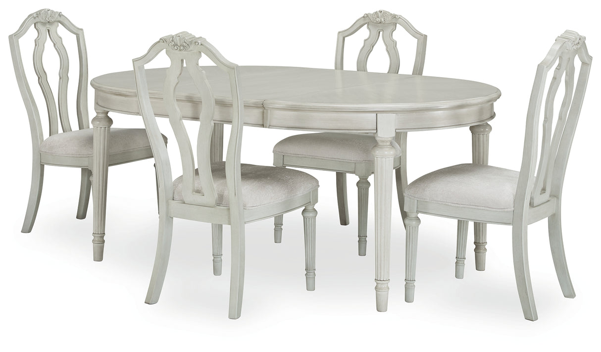 Montelaine Dining Table and 4 Chairs in Antique White from Ashley - Luna Furniture