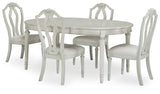 Montelaine Dining Table and 4 Chairs in Antique White from Ashley - Luna Furniture